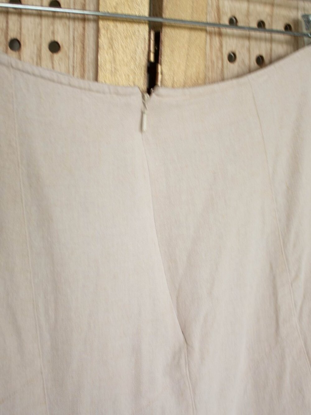 Christopher & Banks Womens SIZE 14‎ Linen Blend Midi Skirt Beige A-Line - Picture 4 of 8